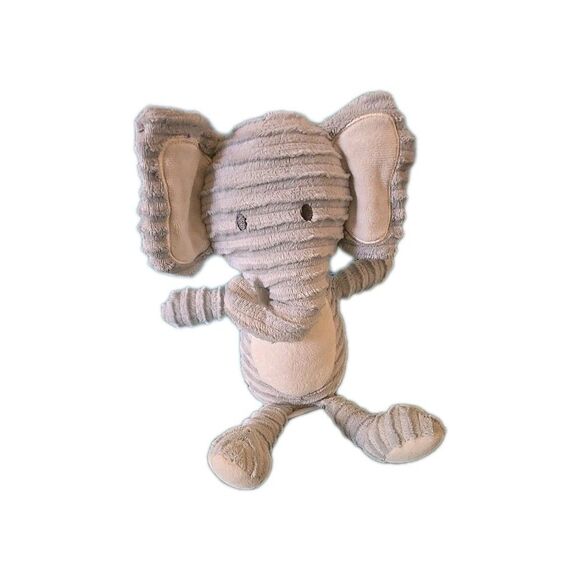 CHICK PEA Elephant Plush Lovey Gray White Ribbed Stripe 11" Stuffed Animal Toy - Picture 1 of 5